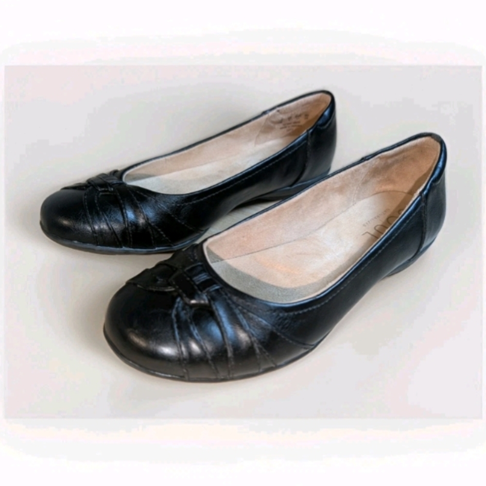 Black Leather Comfort Naturalizer Ballet Flats Women's Size 7M